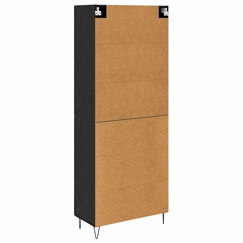 Highboard 2 stk. Sort eg 69,5 x 34 x 180 cm Konstrueret træ