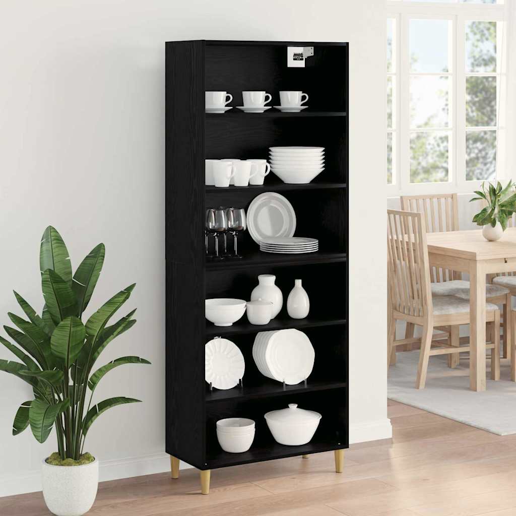 Highboard Sort eg 69,5 x 32,5 x 180 cm Konstrueret træ
