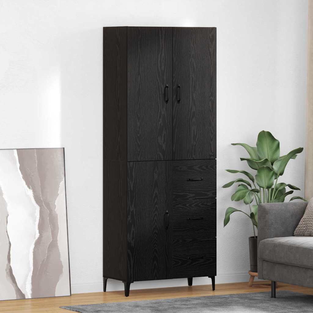 Highboard Sort eg 69,5 x 34 x 180 cm Konstrueret træ