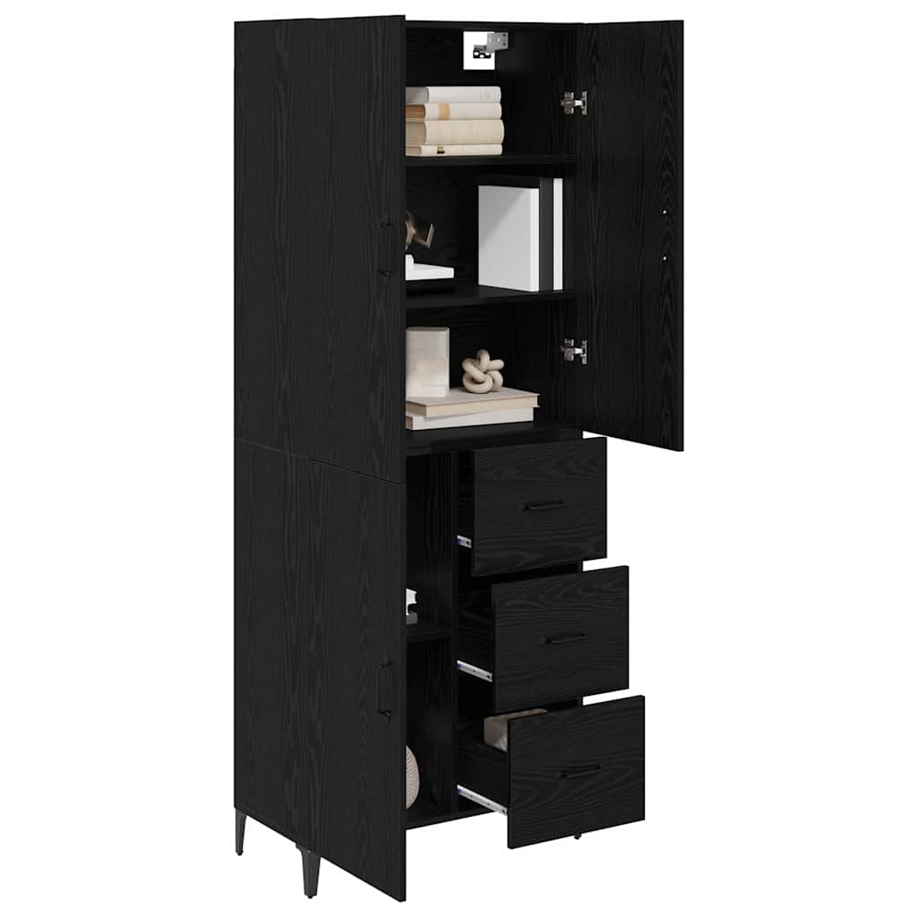 Highboard Sort eg 69,5 x 34 x 180 cm Konstrueret træ