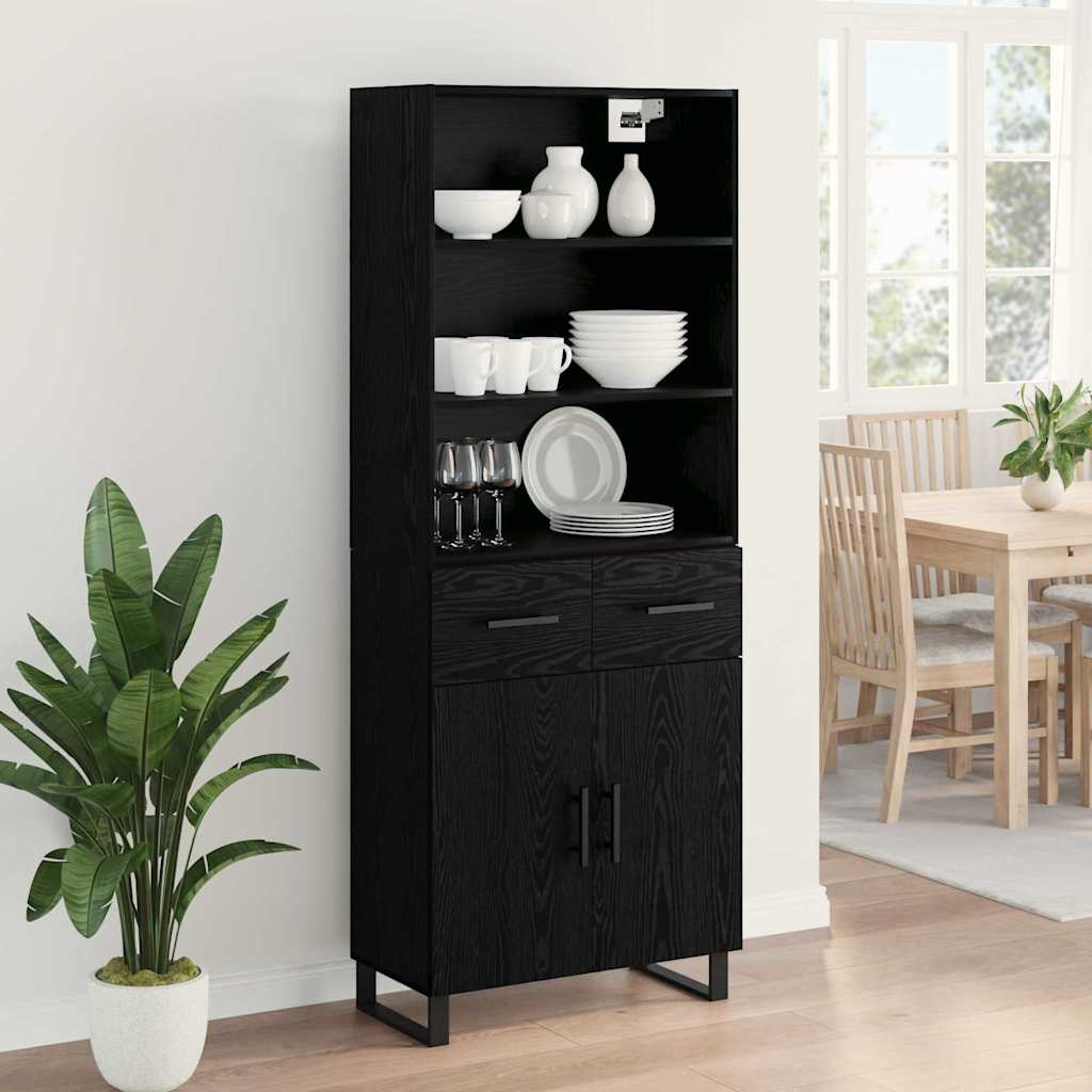Highboard 2 stk. Sort eg 69,5 x 34 x 180 cm