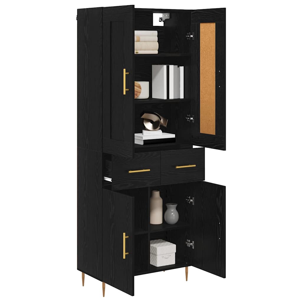 Highboard Sort eg 69,5 x 34 x 180 cm Konstrueret træ