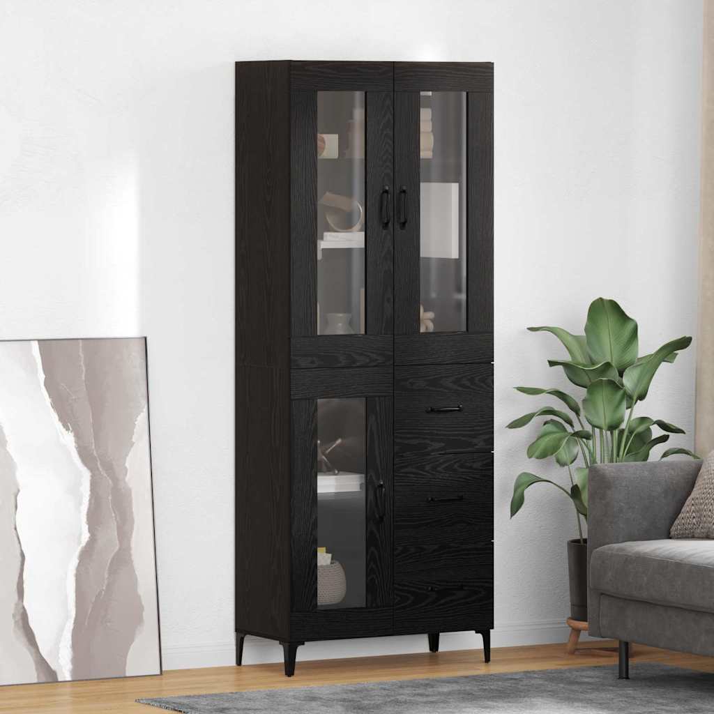 Highboard Sort eg 69,5 x 34 x 180 cm Konstrueret træ