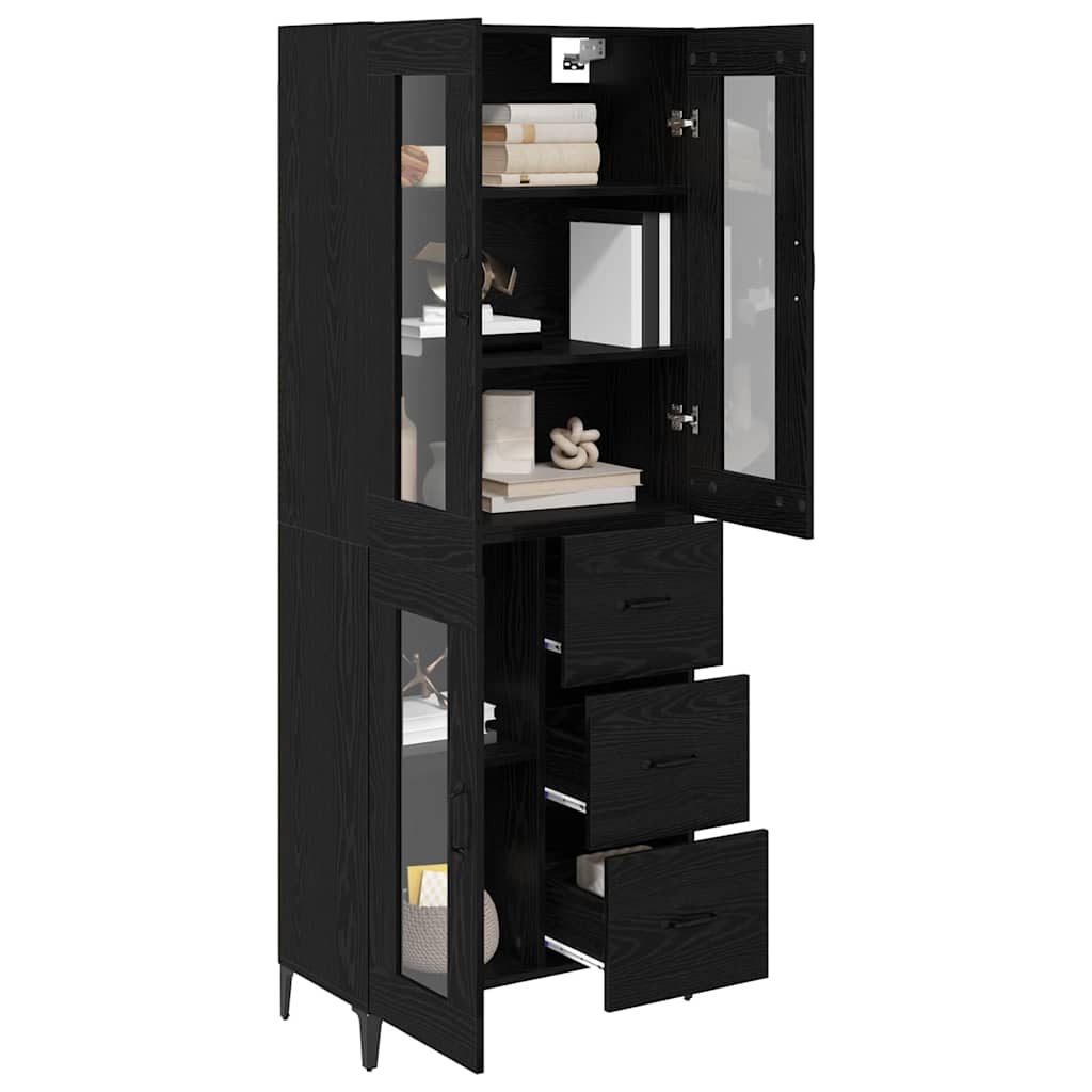 Highboard Sort eg 69,5 x 34 x 180 cm Konstrueret træ