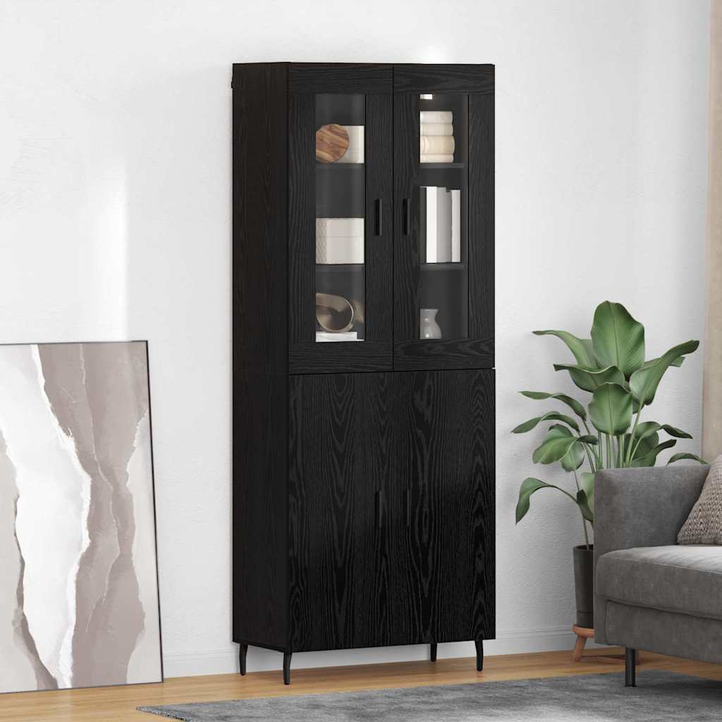 Highboard 2 stk. Sort eg 69,5 x 34 x 180 cm Konstrueret træ
