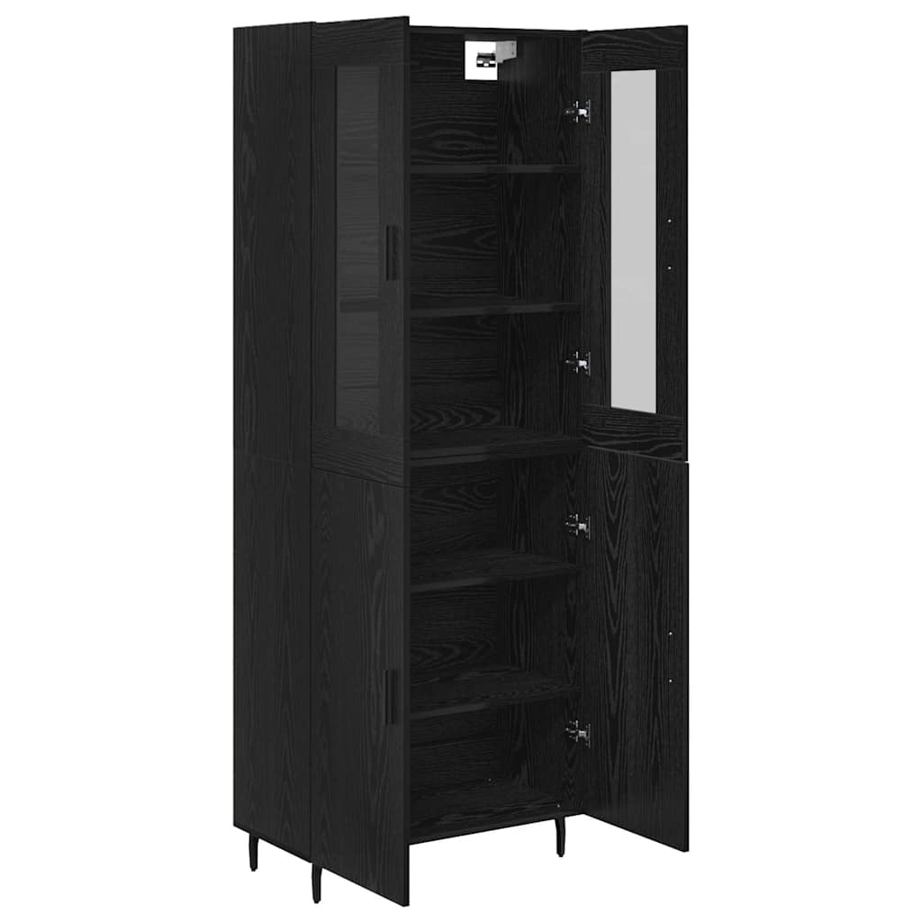 Highboard 2 stk. Sort eg 69,5 x 34 x 180 cm Konstrueret træ