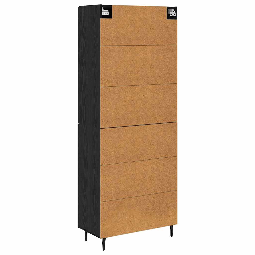 Highboard 2 stk. Sort eg 69,5 x 34 x 180 cm Konstrueret træ