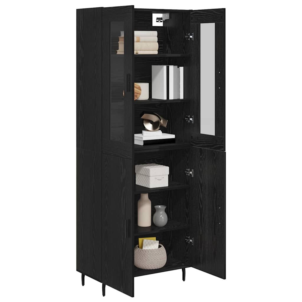 Highboard 2 stk. Sort eg 69,5 x 34 x 180 cm Konstrueret træ