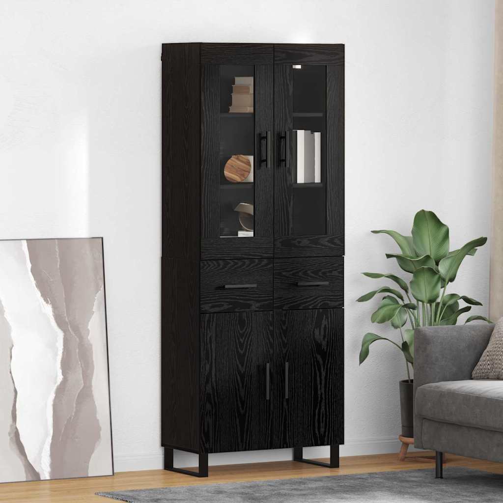 Highboard 2 stk. Sort eg 69,5 x 34 x 180 cm Konstrueret træ