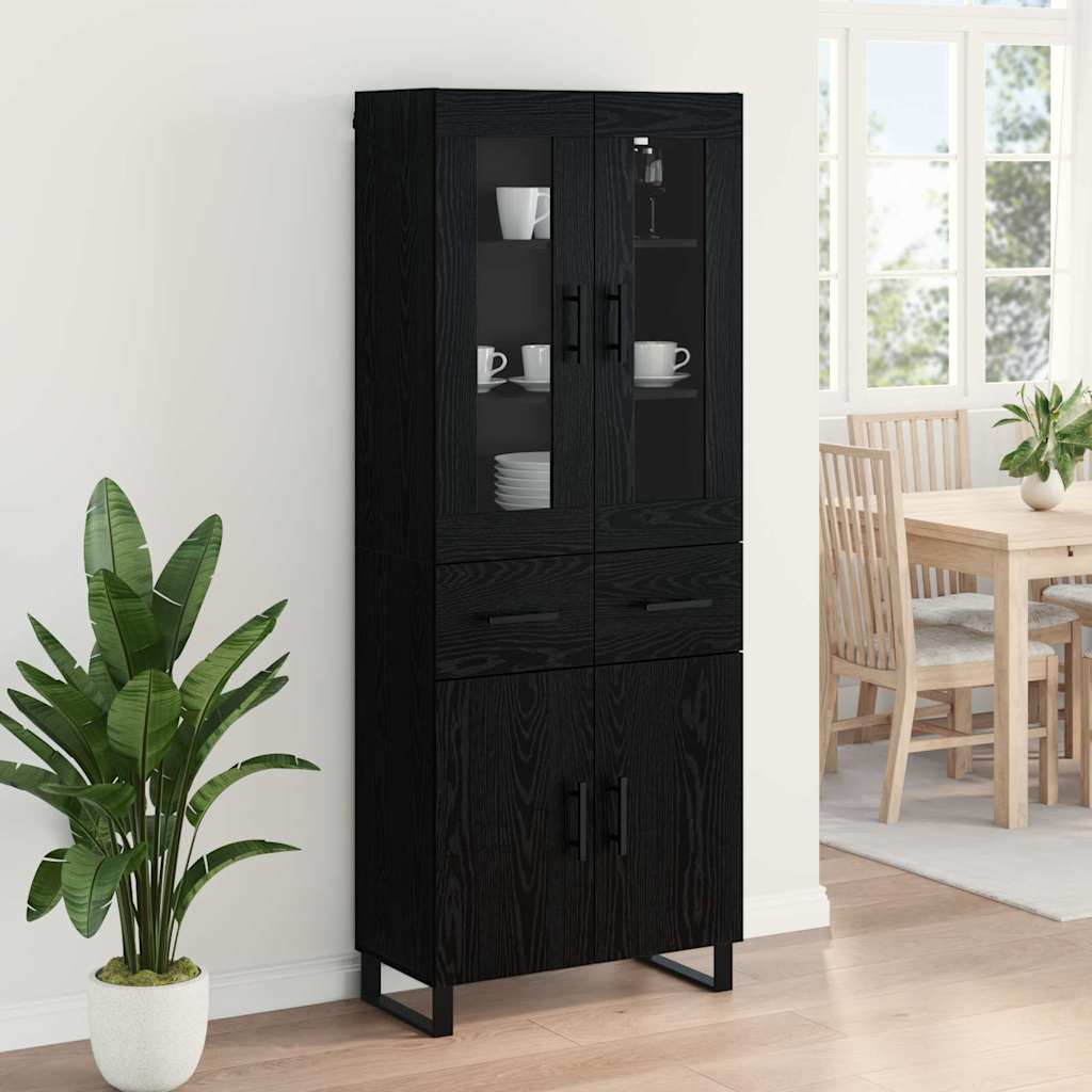 Highboard 2 stk. Sort eg 69,5 x 34 x 180 cm Konstrueret træ
