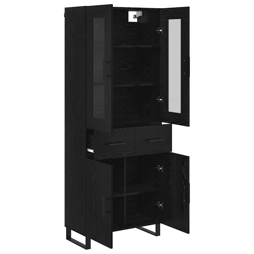 Highboard 2 stk. Sort eg 69,5 x 34 x 180 cm Konstrueret træ