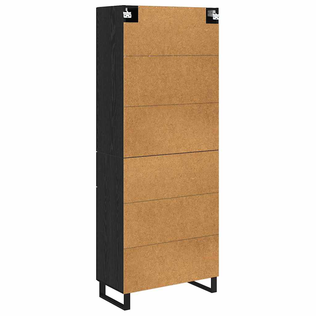 Highboard 2 stk. Sort eg 69,5 x 34 x 180 cm Konstrueret træ
