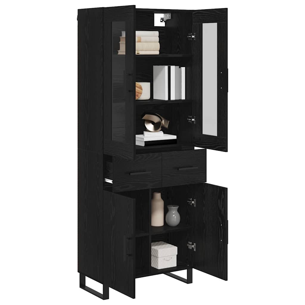 Highboard 2 stk. Sort eg 69,5 x 34 x 180 cm Konstrueret træ