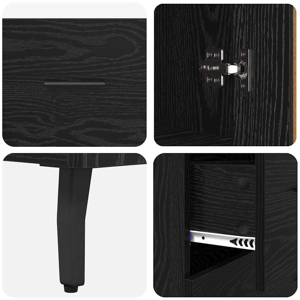 Highboard 2 stk. Sort eg 69,5 x 34 x 180 cm Konstrueret træ