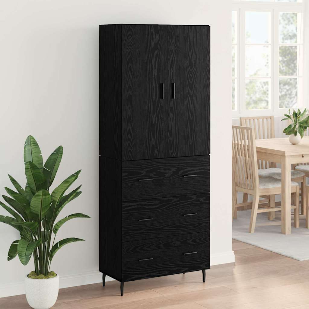 Highboard 2 stk. Sort eg 69,5 x 34 x 180 cm Konstrueret træ