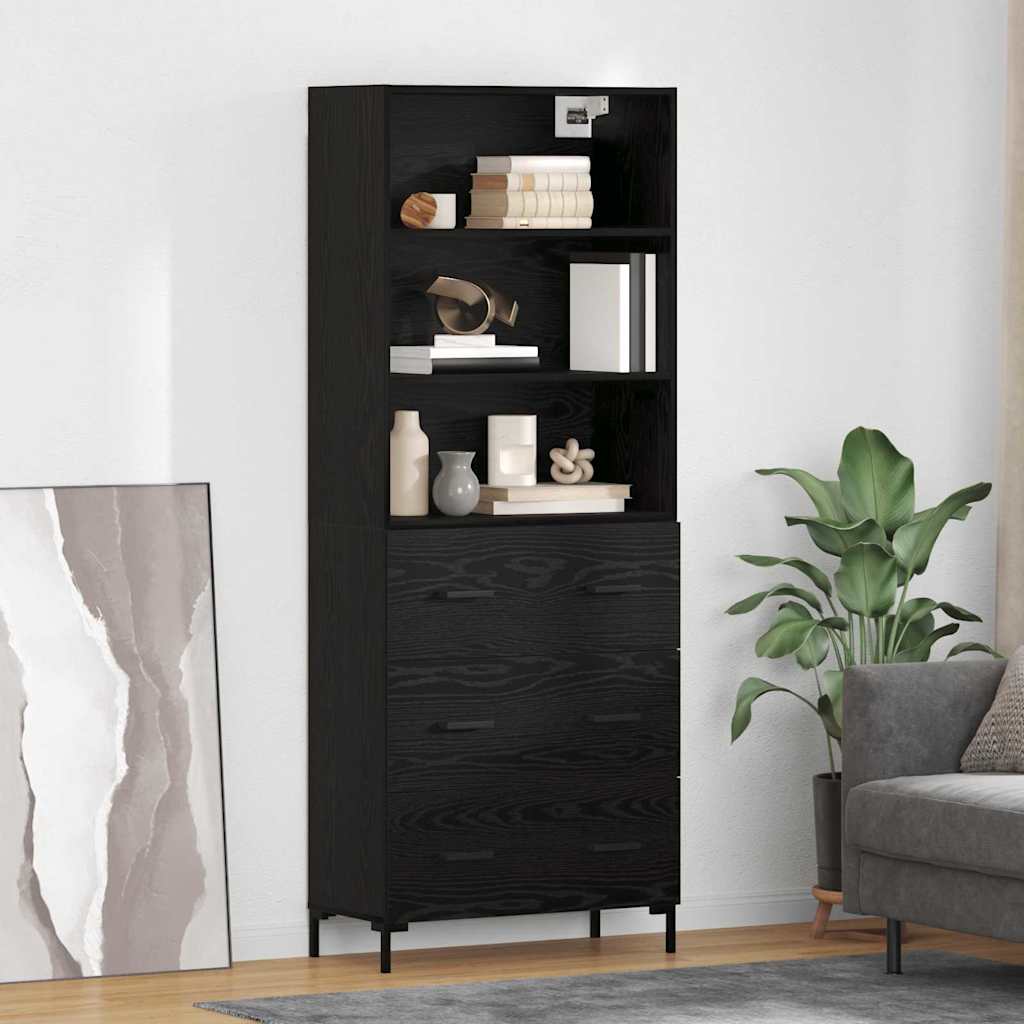 Highboard Sort eg 69,5 x 34 x 180 cm Konstrueret træ