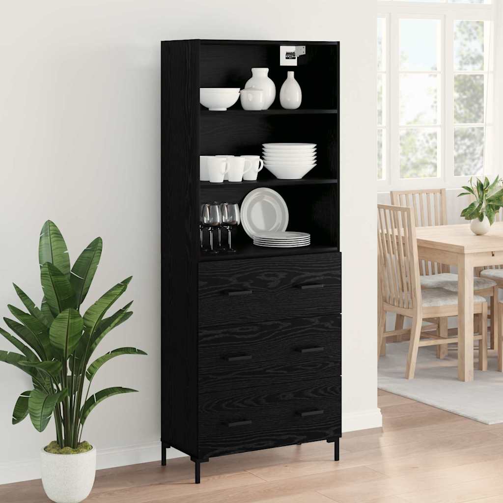 Highboard Sort eg 69,5 x 34 x 180 cm Konstrueret træ