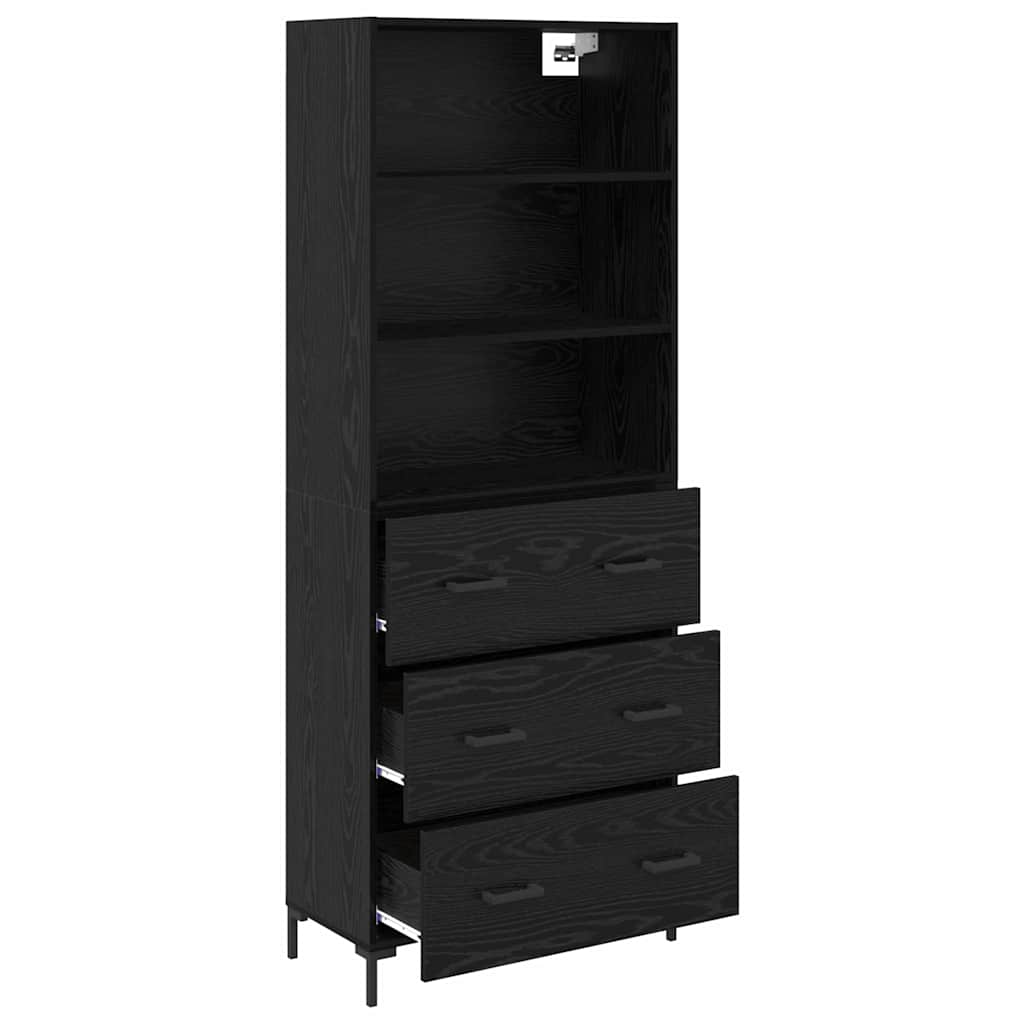 Highboard Sort eg 69,5 x 34 x 180 cm Konstrueret træ