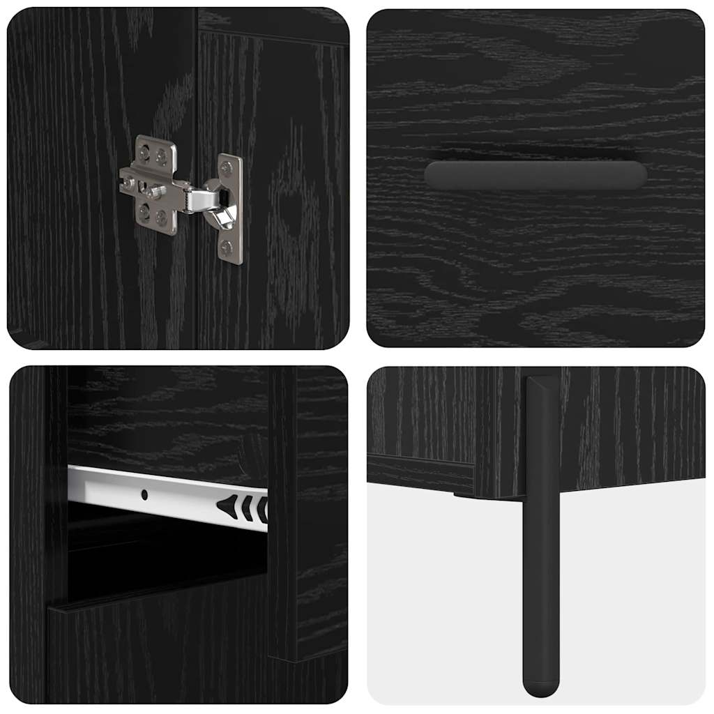 Highboard Sort eg 69,5 x 34 x 180 cm Konstrueret træ