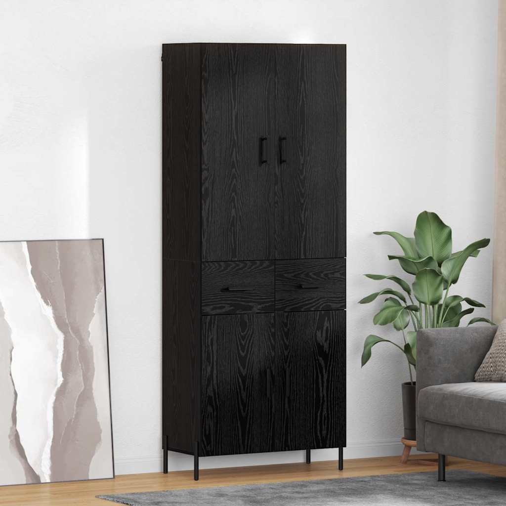 Highboard Sort eg 69,5 x 34 x 180 cm Konstrueret træ
