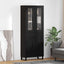 Highboard 2 stk. Sort eg 69,5 x 34 x 180 cm Konstrueret træ