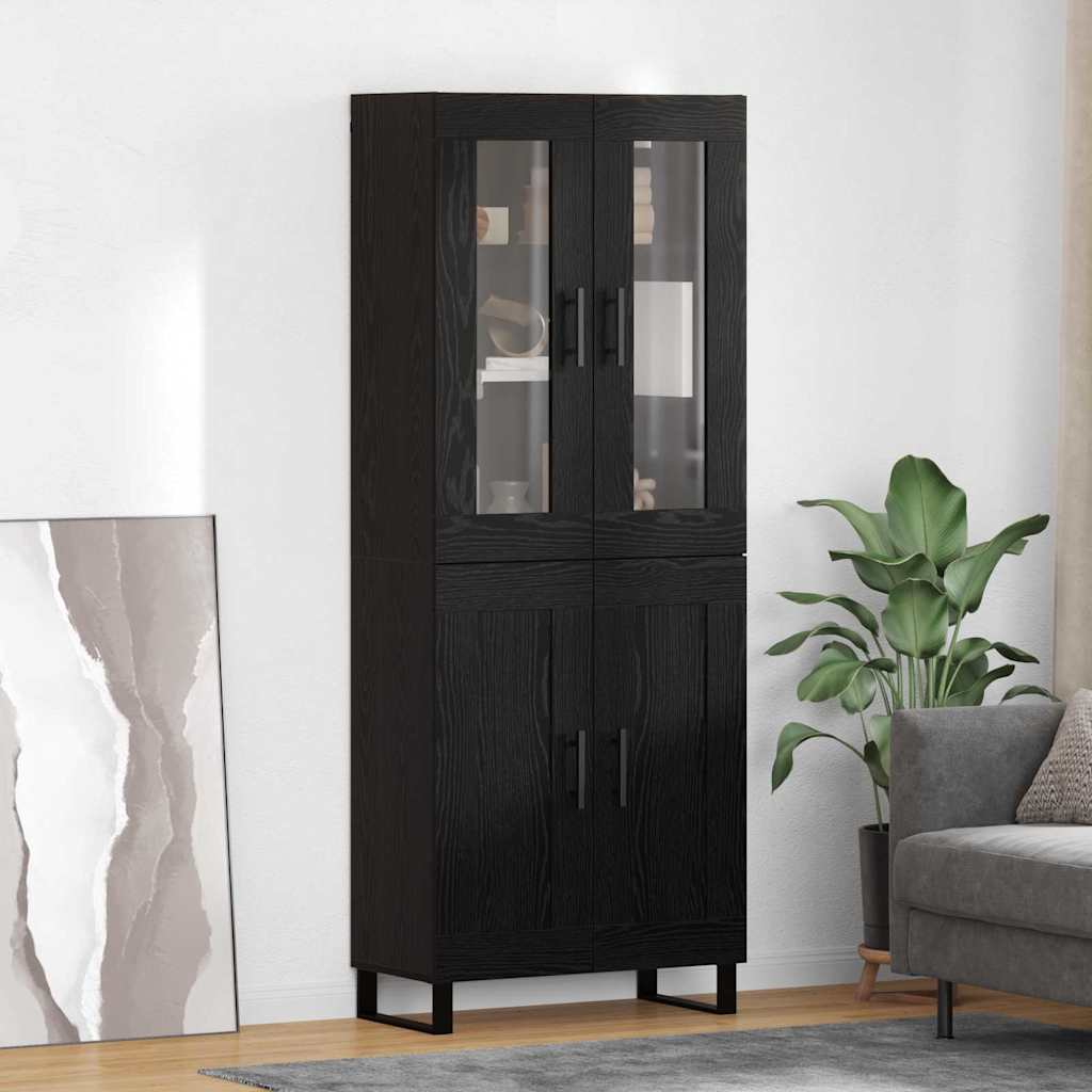 Highboard 2 stk. Sort eg 69,5 x 34 x 180 cm Konstrueret træ