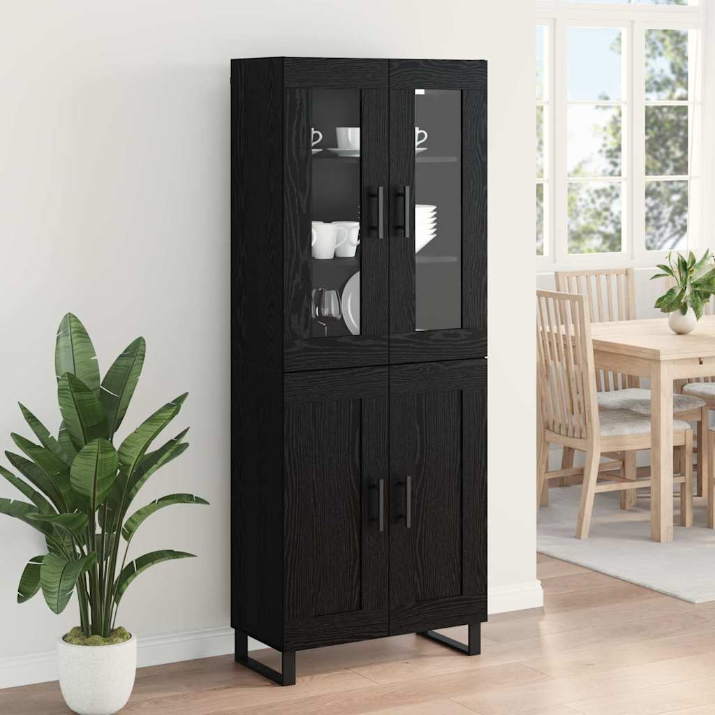 Highboard 2 stk. Sort eg 69,5 x 34 x 180 cm Konstrueret træ