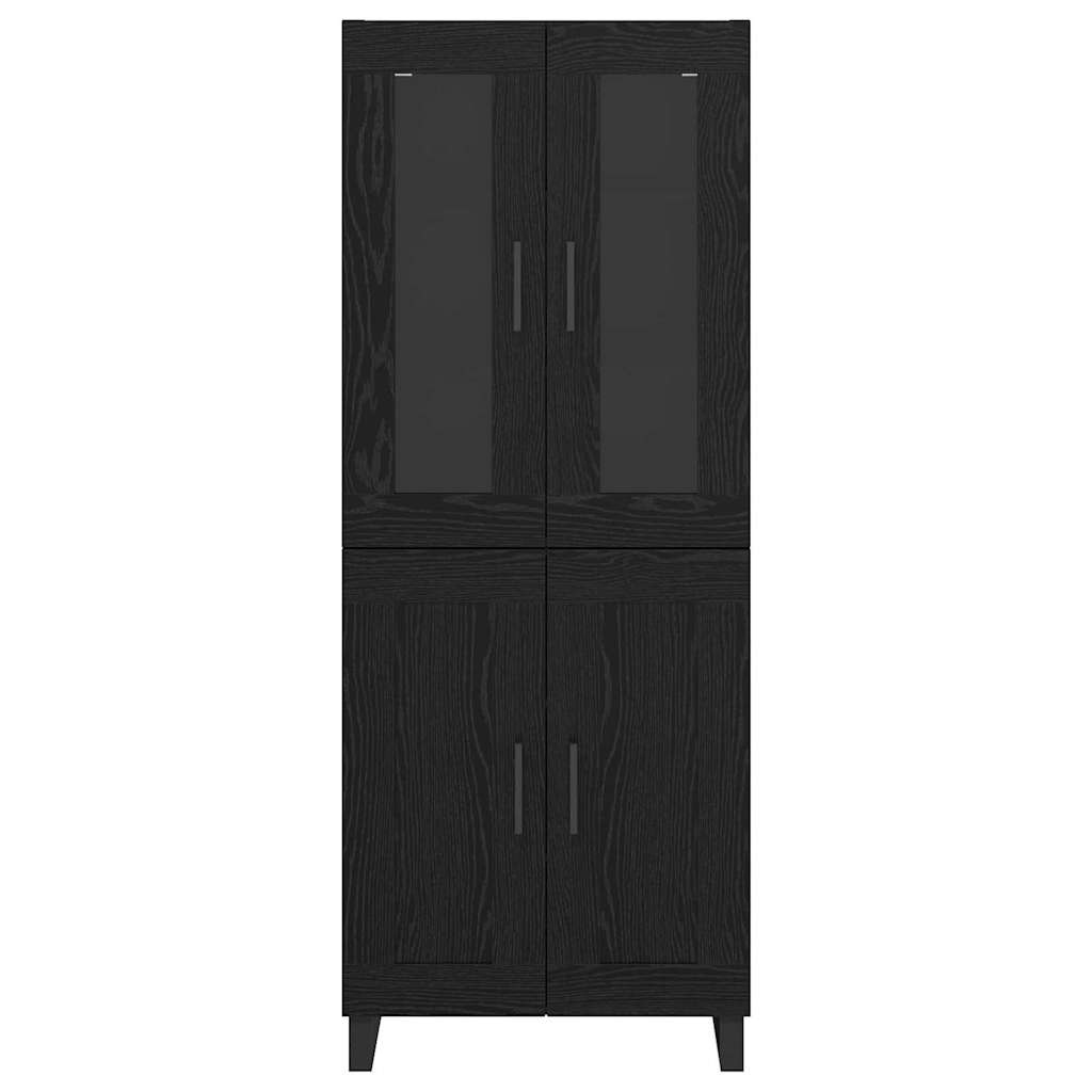 Highboard 2 stk. Sort eg 69,5 x 34 x 180 cm Konstrueret træ