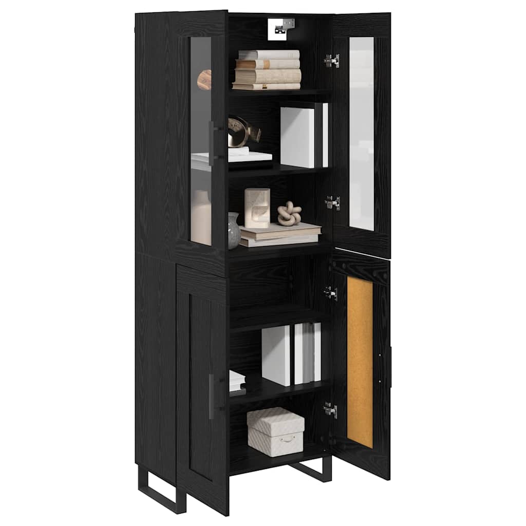 Highboard 2 stk. Sort eg 69,5 x 34 x 180 cm Konstrueret træ