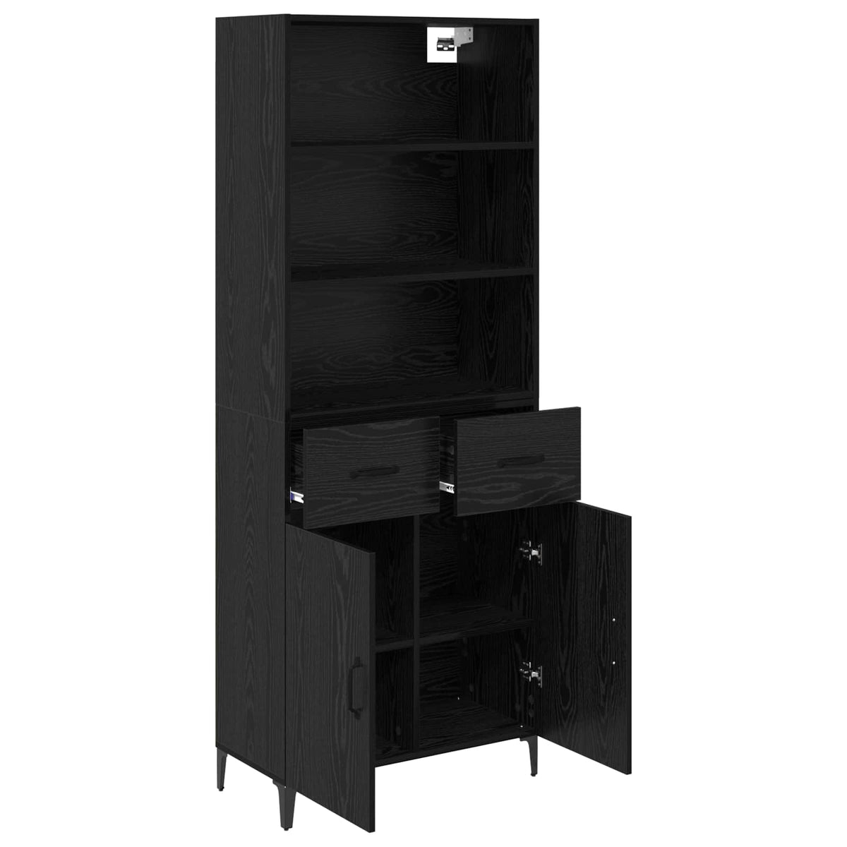Highboard Sort eg 69,5 x 34 x 180 cm Konstrueret træ