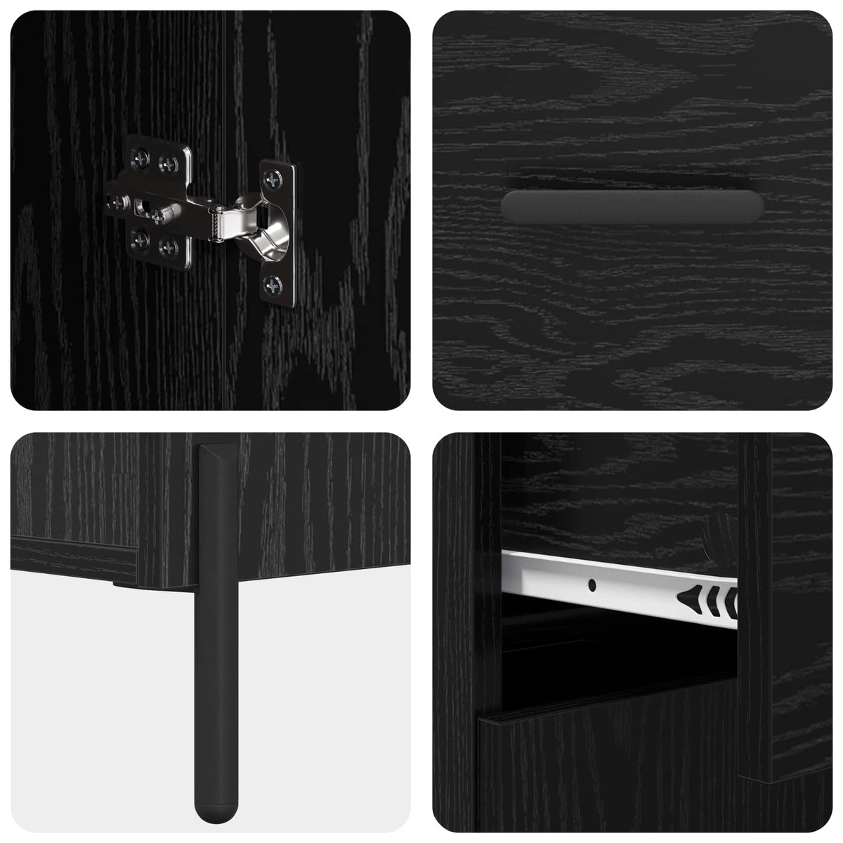 Highboard Sort eg 69,5 x 34 x 180 cm Konstrueret træ