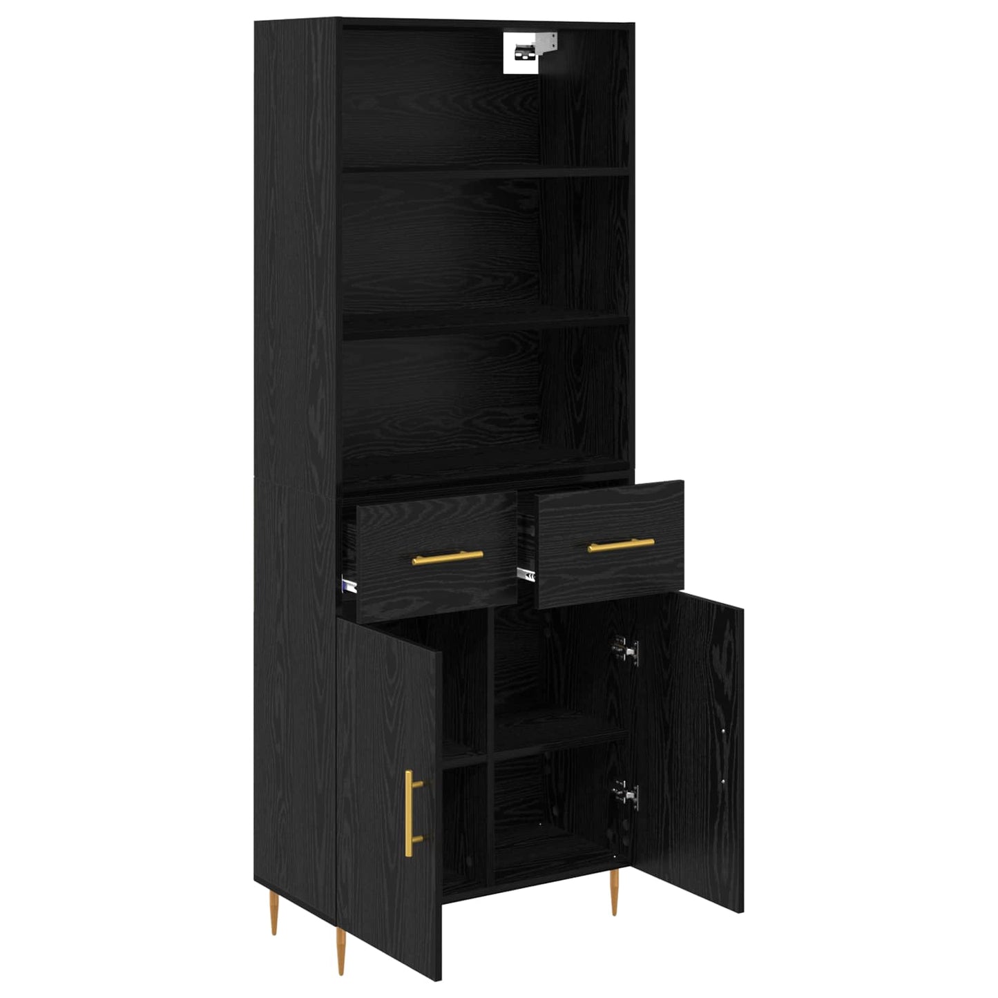 Highboard Sort eg 69,5 x 34 x 180 cm Konstrueret træ