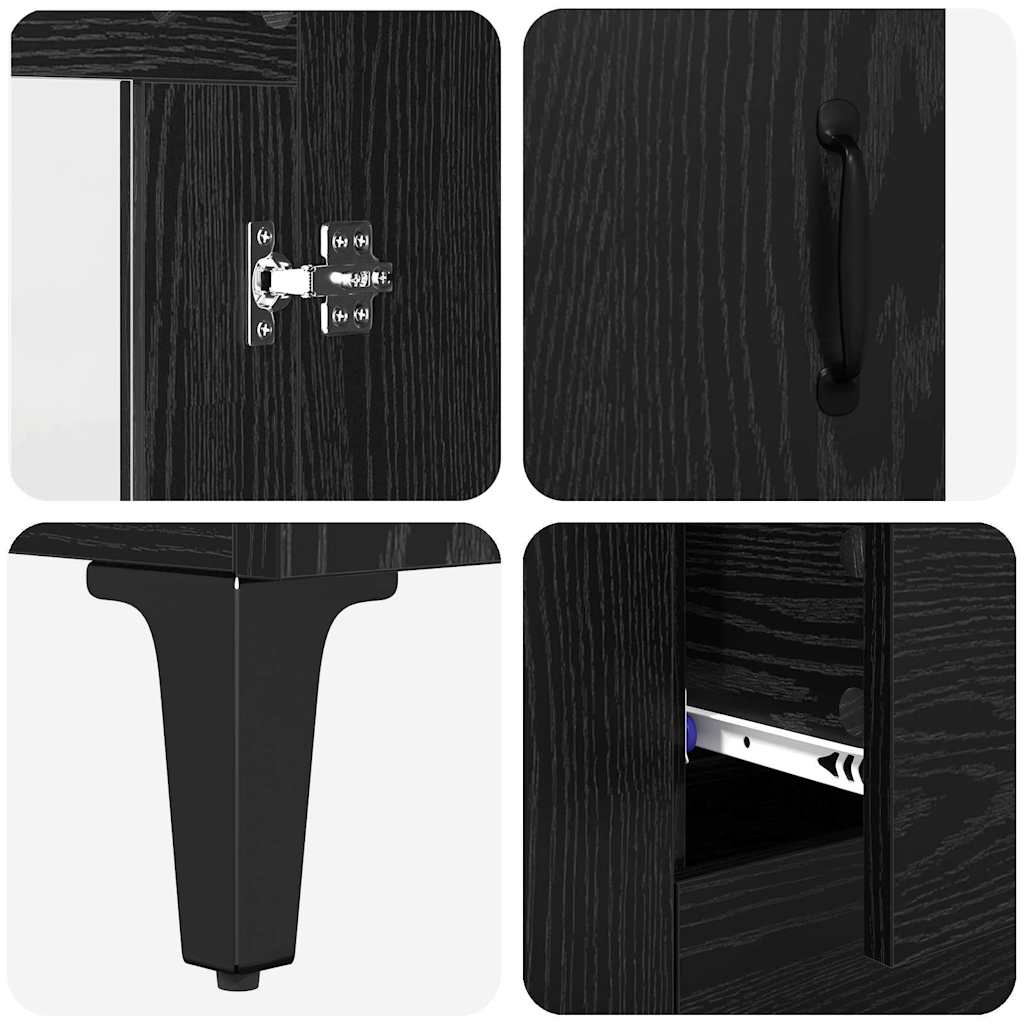 Highboard Sort eg 69,5 x 34 x 180 cm Konstrueret træ