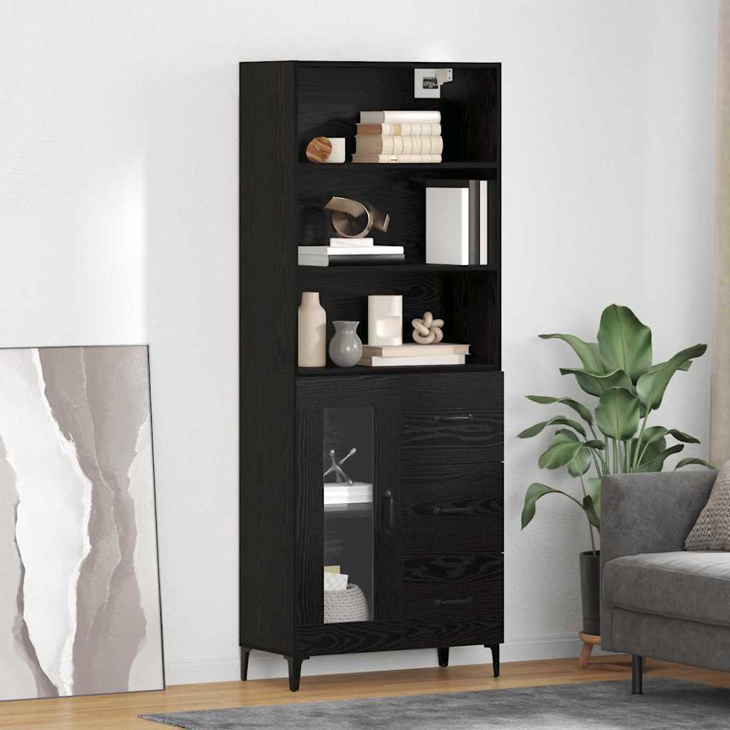 Highboard Sort eg 69,5 x 34 x 180 cm Konstrueret træ