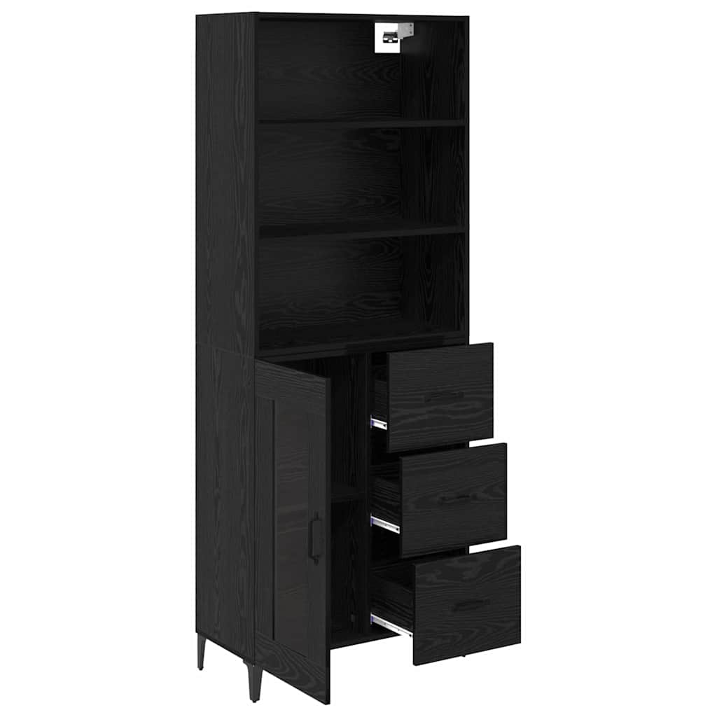 Highboard Sort eg 69,5 x 34 x 180 cm Konstrueret træ