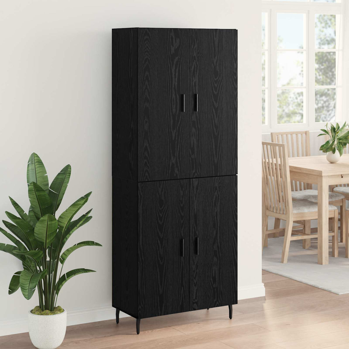 Highboard 2 stk. Sort eg 69,5 x 34 x 180 cm Konstrueret træ
