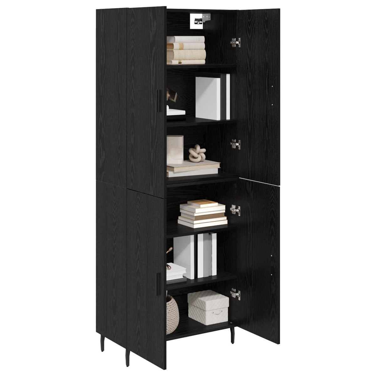 Highboard 2 stk. Sort eg 69,5 x 34 x 180 cm Konstrueret træ