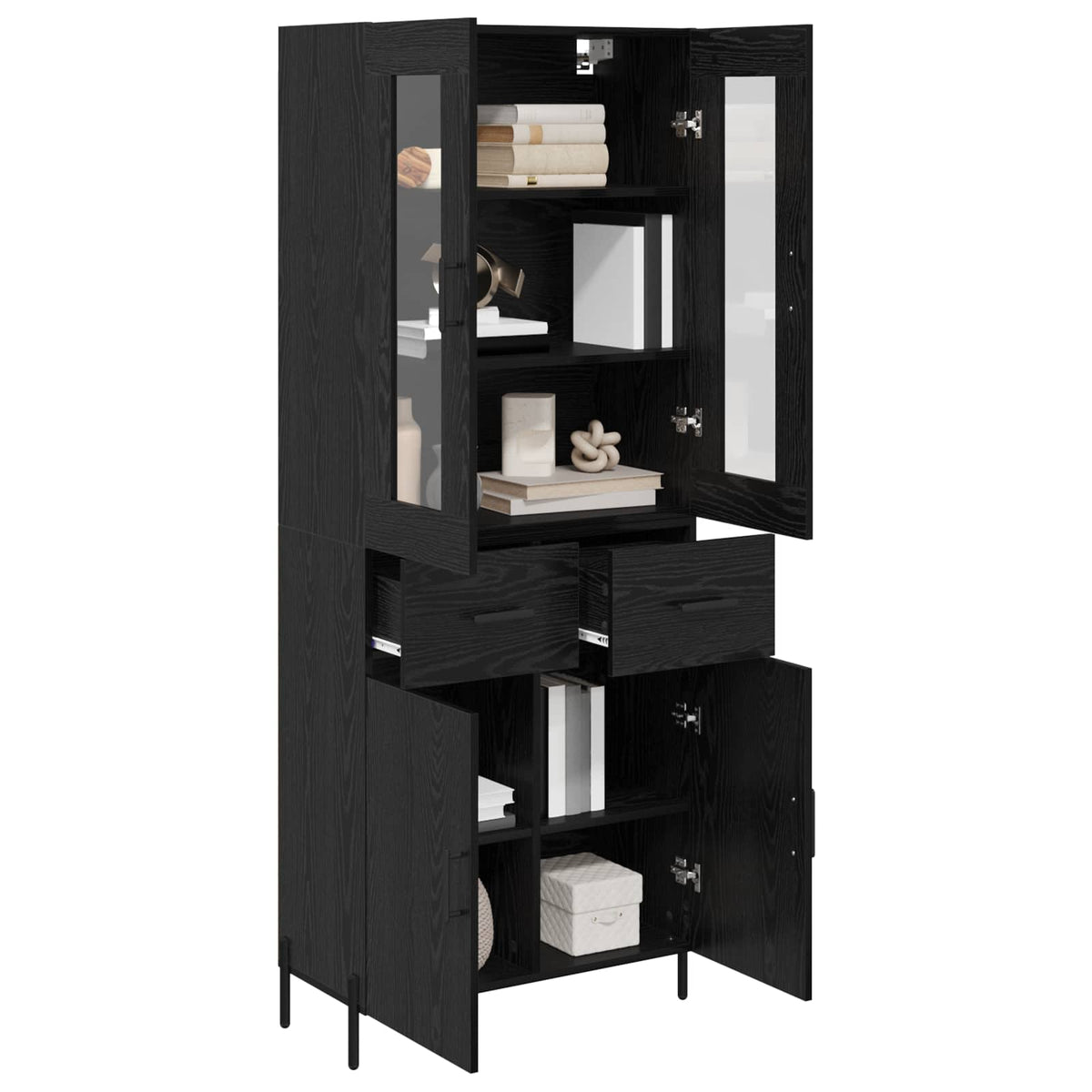 Highboard Sort eg 69,5 x 34 x 180 cm Konstrueret træ