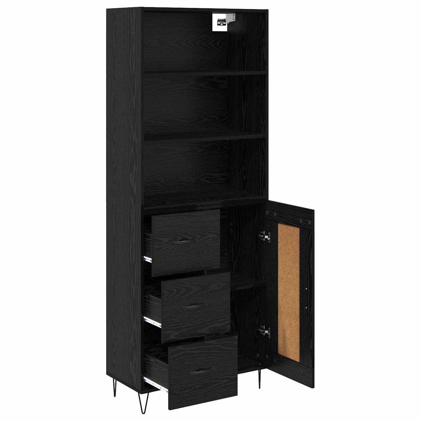Highboard 2 stk. Sort eg 69,5 x 34 x 180 cm