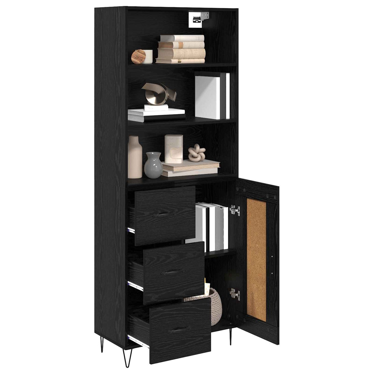 Highboard 2 stk. Sort eg 69,5 x 34 x 180 cm