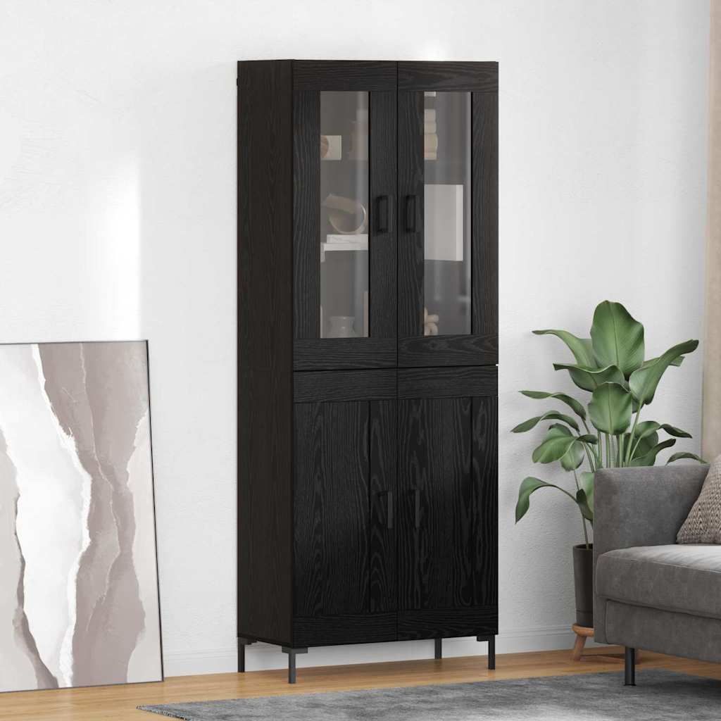 Highboard 2 stk. Sort eg 69,5 x 34 x 180 cm Konstrueret træ