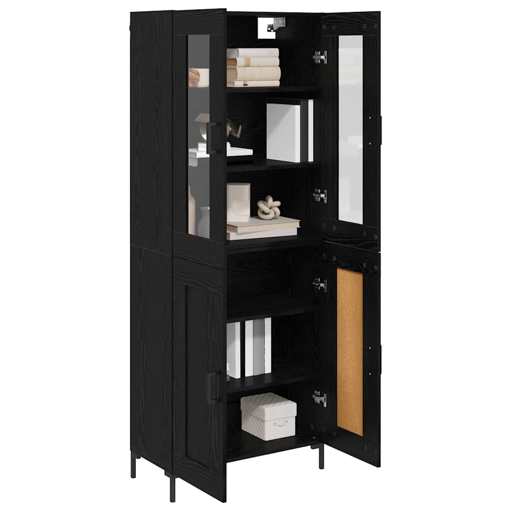 Highboard 2 stk. Sort eg 69,5 x 34 x 180 cm Konstrueret træ