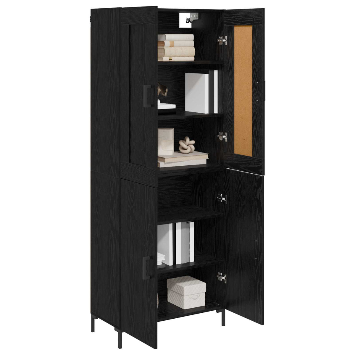 Highboard 2 stk. Sort eg 69,5 x 34 x 180 cm Konstrueret træ