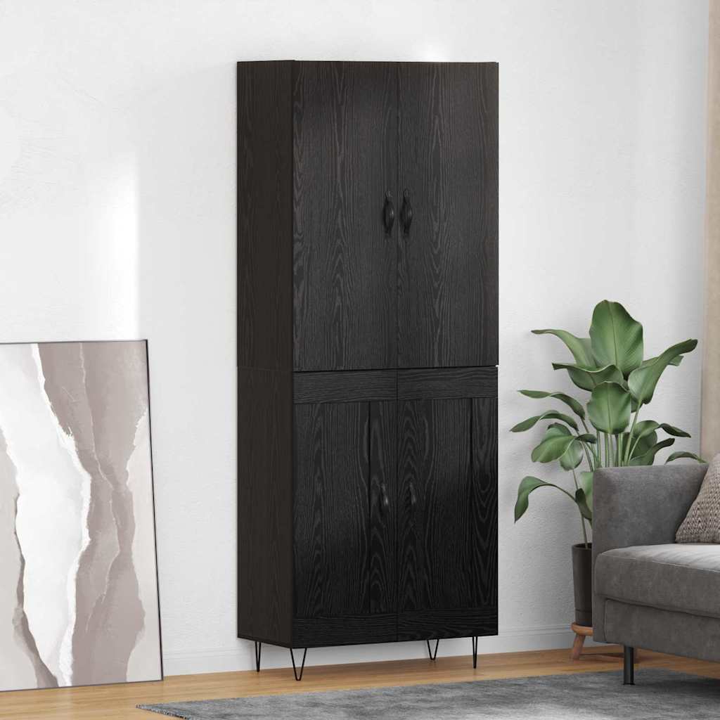 Highboard 2 stk. Sort eg 69,5 x 34 x 180 cm Konstrueret træ