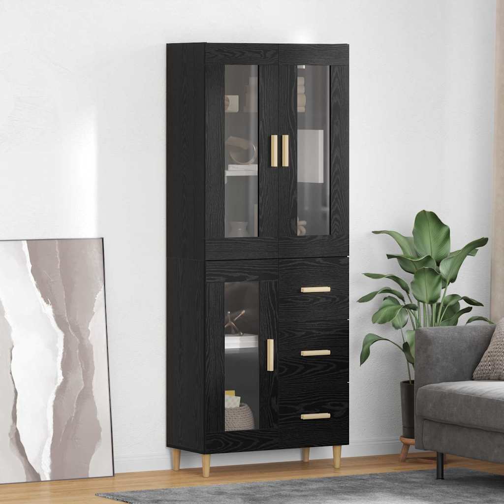 Highboard Sort eg 69,5 x 34 x 180 cm Konstrueret træ