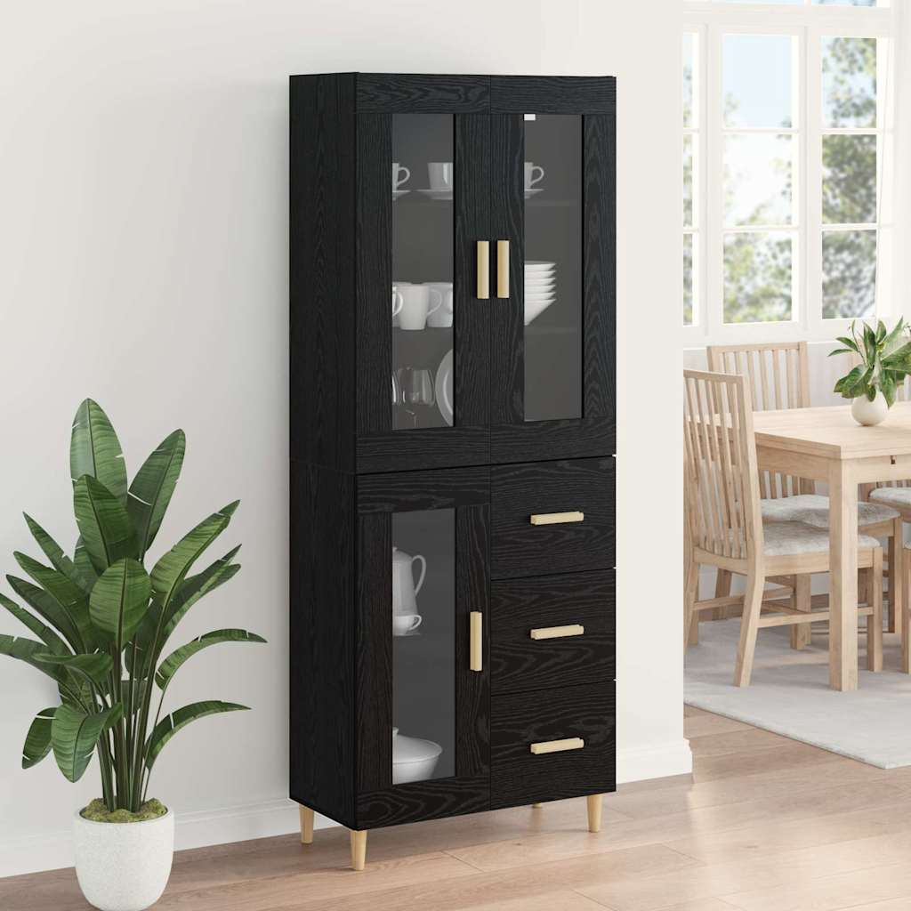 Highboard Sort eg 69,5 x 34 x 180 cm Konstrueret træ