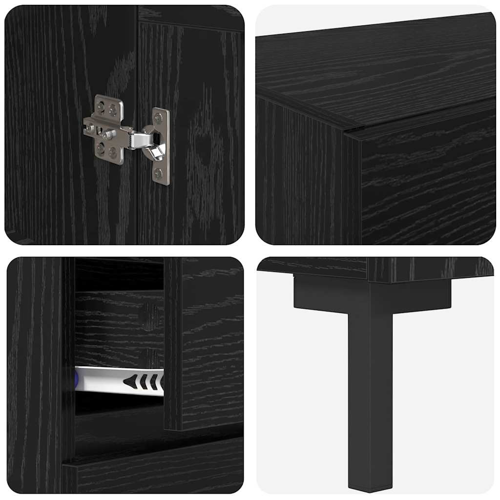 Highboard 2 stk. Sort eg 69,5 x 34 x 180 cm Konstrueret træ