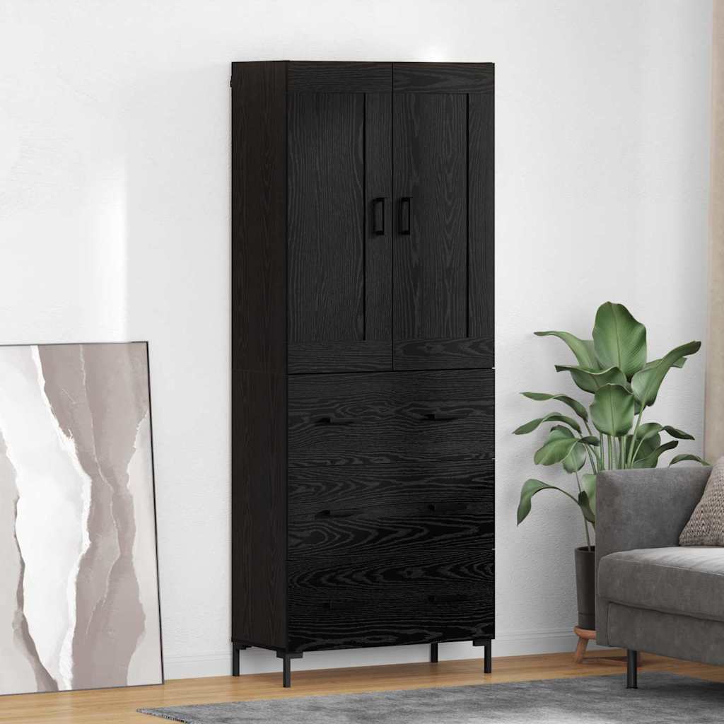 Highboard 2 stk. Sort eg 69,5 x 34 x 180 cm Konstrueret træ
