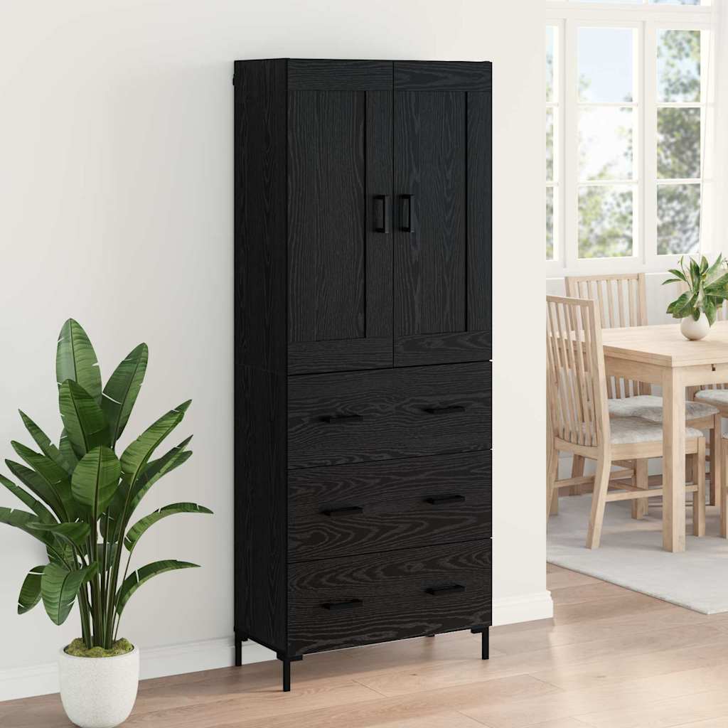 Highboard 2 stk. Sort eg 69,5 x 34 x 180 cm Konstrueret træ