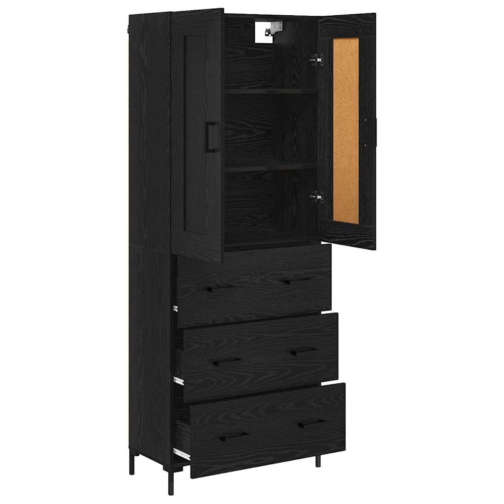 Highboard 2 stk. Sort eg 69,5 x 34 x 180 cm Konstrueret træ